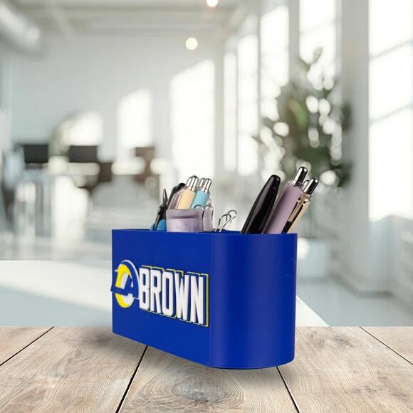 Personalized Los Angeles Rams Desk Organizer, Custom Rams Gifts - Picture 4 of 10